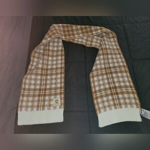 Timberland Brown and Cream Checkered Scarf